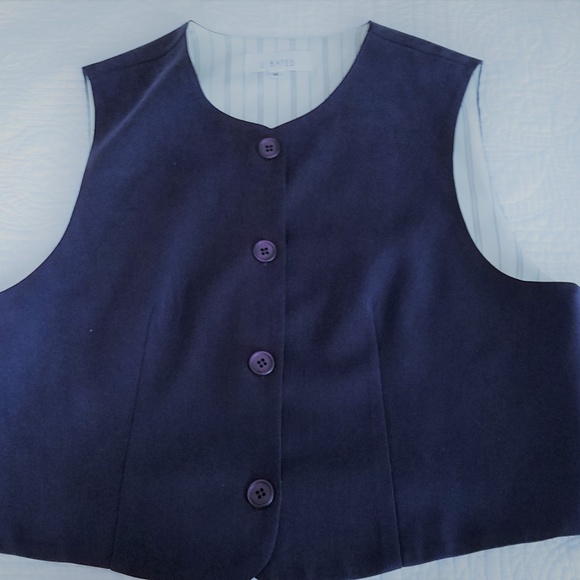 Women's 3 piece Navy Serge Pant Suit L - Picture 4 of 8